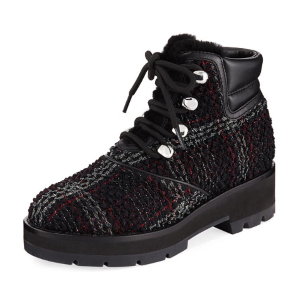 3.1 PHILLIP LIM Dylan Lace-Up Plaid Hiking Boots